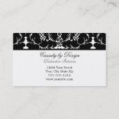 Cassidy Black Floral Damask Visitekaartje (Achterkant)