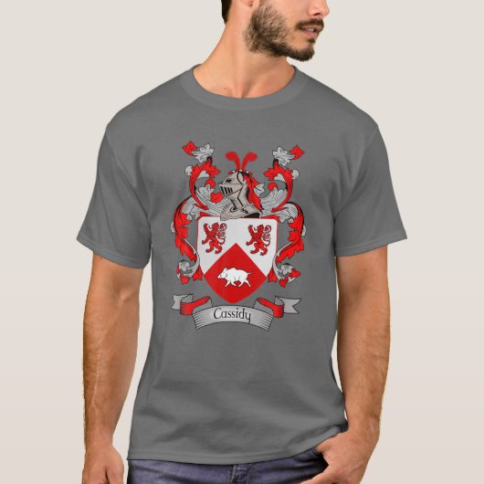 Cassidy Coat of Arms | Cassidy Familienaam Cres T-shirt (Voorkant)