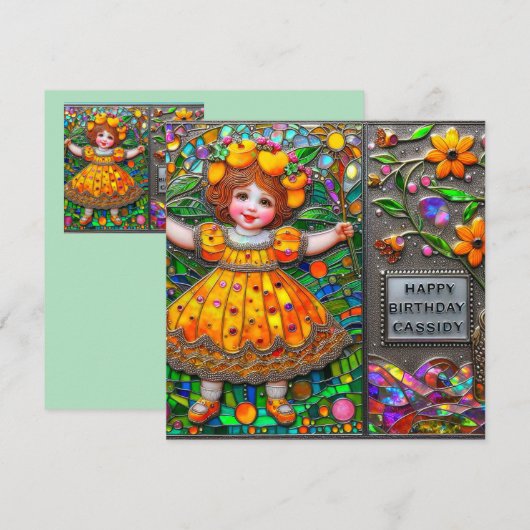 CASSIDY ~ Gelukkige verjaardag ~ Bloemen ~ (Voorkant / Achterkant)