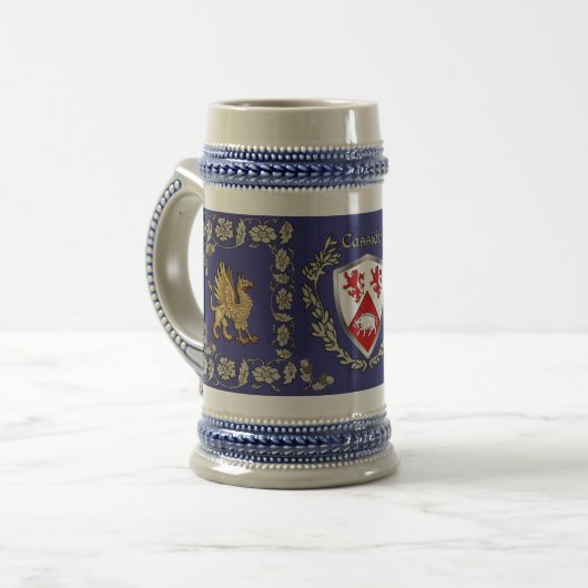 Cassidy Irish Shield Griffin Stein Bierpul (Voorkant links)