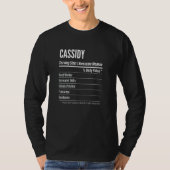 Cassidy Nutritional Facts Serving Size Cal T-shirt (Voorkant)