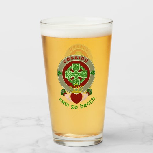 Cassidy/O-Cassidy Celtic Cross Beer Glass Glas (Voorkant gevuld)