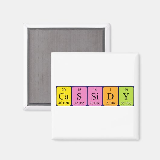 Cassidy periodiek table name magnet (Voorkant / Achterkant)