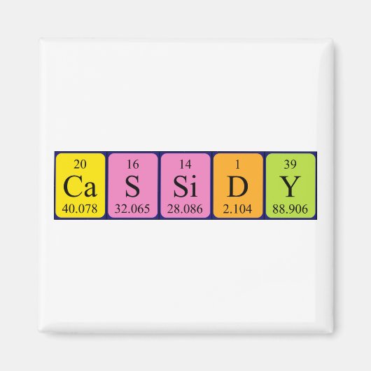 Cassidy periodiek table name magnet (Voorkant)