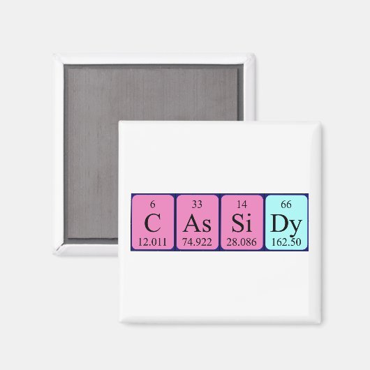 Cassidy periodiek table name magnet (Voorkant / Achterkant)