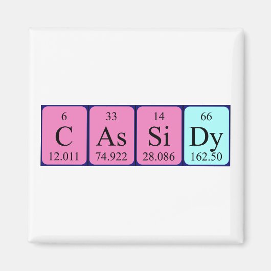 Cassidy periodiek table name magnet (Voorkant)