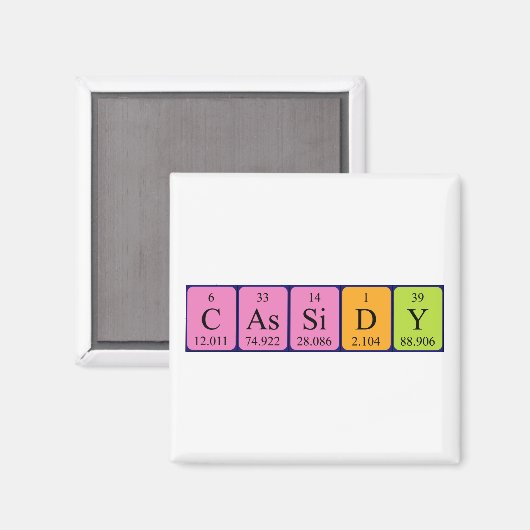 Cassidy periodiek table name magnet (Voorkant / Achterkant)