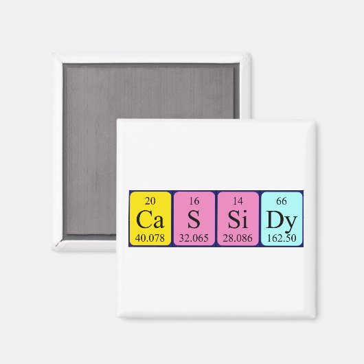 Cassidy periodiek table name magnet (Voorkant / Achterkant)