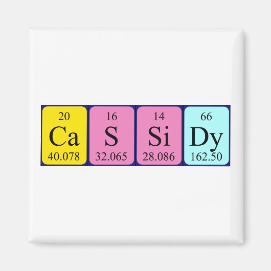 Cassidy periodiek table name magnet (Voorkant)