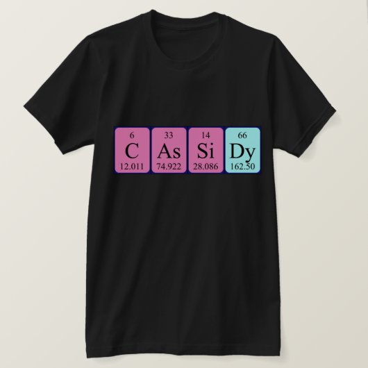 Cassidy periodiek table name shirt (Design voorkant)
