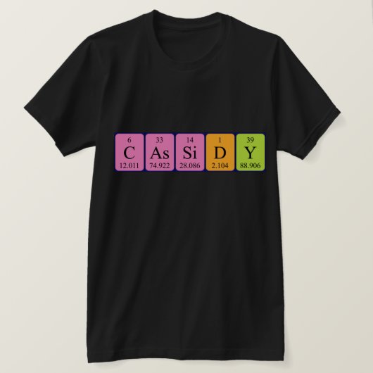 Cassidy periodiek table name shirt (Design voorkant)