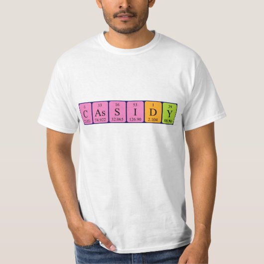 Cassidy periodiek table name shirt (Voorkant)