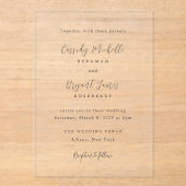 Cassidy Traditionele Elegante Huwelijk Acryl Uitnodigingen (Voorkant)