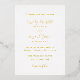 Cassidy Traditionele Elegante Huwelijk Folie Uitnodiging