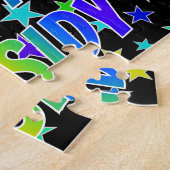 "CASSIDY" voornaam, geun "HAPPY BIRTHDAY" Legpuzzel (Zijkant)