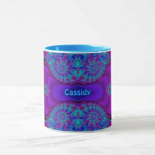 CASSIDY ~ Zany 3D ~ Blue, Green and Paars Mok (Midden)