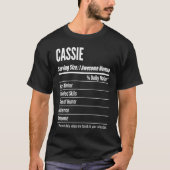 Cassie Nutritional Facts Serving Size Calories T-shirt (Voorkant)
