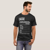 Cassie Nutritional Facts Serving Size Calories T-shirt (Voorkant volledig)