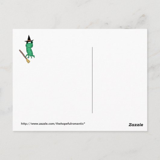 Cassie's Halloween Kikker Briefkaart (Achterkant)