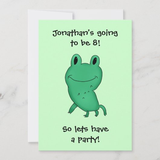 Cassie's kikker verjaardagsfeestje jongen of meisj kaart (Voorkant)