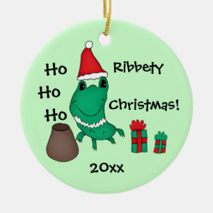 Cassie's schattige kerstkikker keramisch ornament