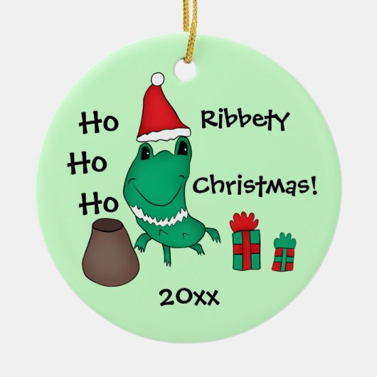 Cassie's schattige kerstkikker keramisch ornament (Voorkant)