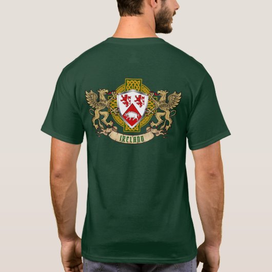 Cassiey Irish Shield & Griffins Personalized T-shirt (Achterkant)