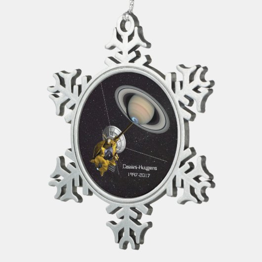 Cassini Huygens Mission to Saturn Tin Sneeuwvlok Ornament (Rechts)