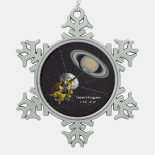 Cassini Huygens Mission to Saturn Tin Sneeuwvlok Ornament
