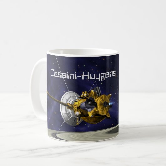 Cassini Huygens Saturn Mission Spacecraft Koffiemok (Voorkant links)