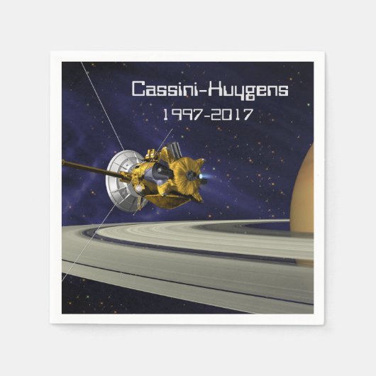Cassini Huygens Saturn Mission Spacecraft Servetten (Voorkant)