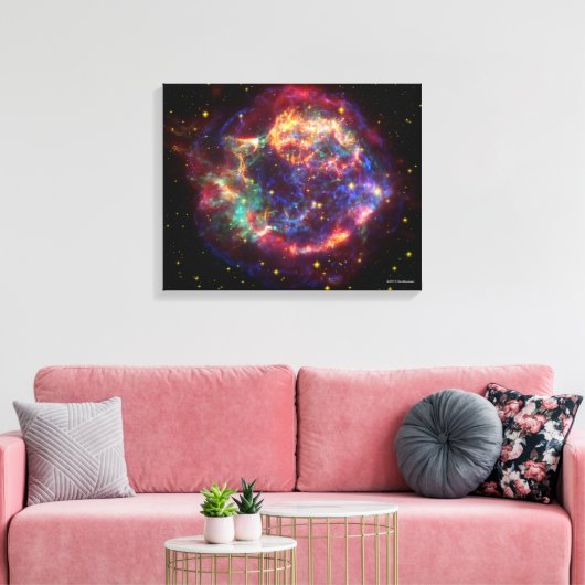 Cassiopeia A in veel kleuren Canvas Afdruk (Insitu (Woonkamer))