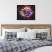 Cassiopeia A in veel kleuren Canvas Afdruk (Insitu (Slaapkamer))