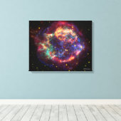 Cassiopeia A in veel kleuren Canvas Afdruk (Insitu (Houten vloer))
