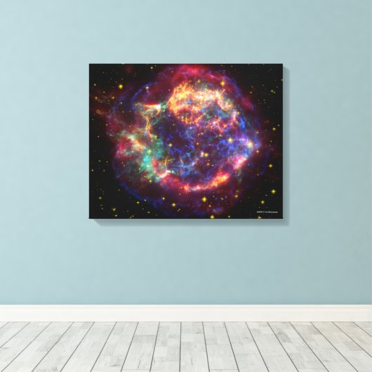 Cassiopeia A in veel kleuren Canvas Afdruk (Insitu (Houten vloer))