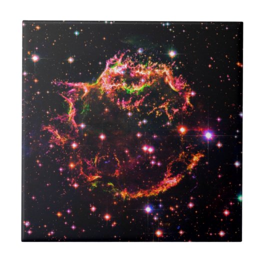 Cassiopeia A-nevel Supernovarestant Ruimtefoto Tegeltje (Voorkant)