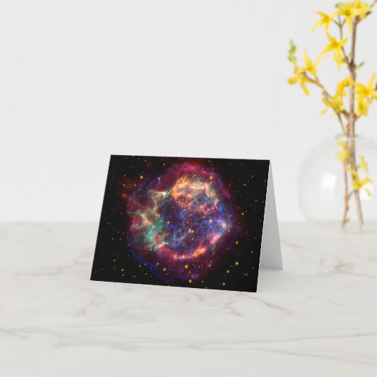 Cassiopeia A supernova Note Card Kaart (Gele Bloem)
