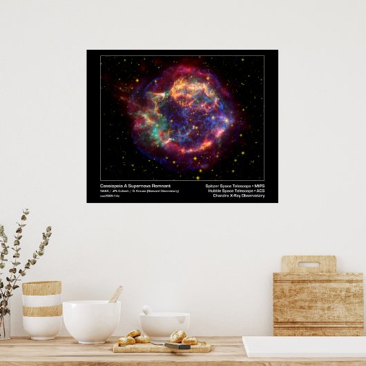 Cassiopeia A Supernova Remnant-Spitzer Telescope Poster (Keuken)