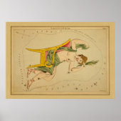 Cassiopeia -  Astronomisch Star Chart Afbeelding Poster (Voorkant)