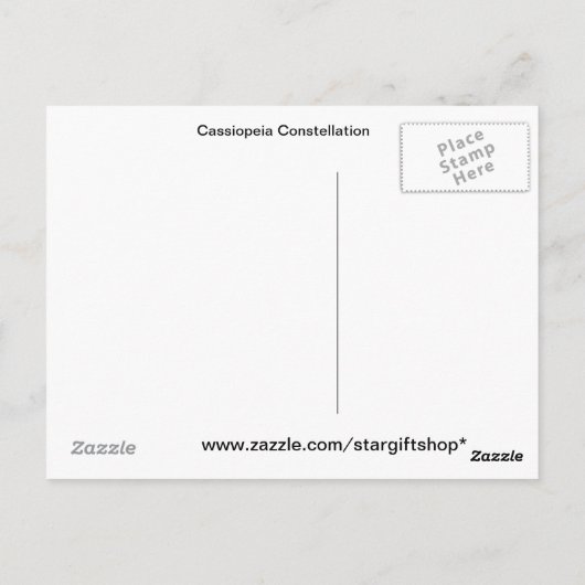 Cassiopeia Constellation Briefkaart (Achterkant)