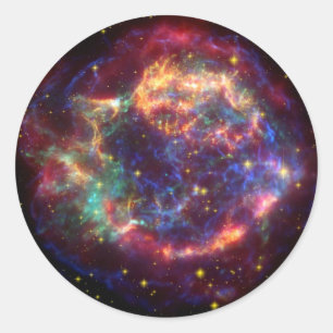 Cassiopeia Galaxy Supernova restant Ronde Sticker