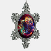 Cassiopeia Galaxy Supernova restant Tin Sneeuwvlok Ornament (Links)