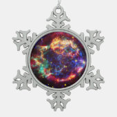 Cassiopeia Galaxy Supernova restant Tin Sneeuwvlok Ornament (Voorkant)