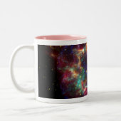 Cassiopeia Galaxy Supernova restant Tweekleurige Koffiemok (Links)