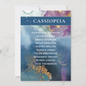 Cassiopeia Table Number Celestial Seating Chart Kaart (Achterkant)