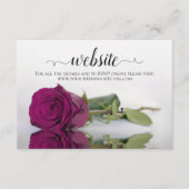 Cassis Berry Paarse Roos Elegant Wedding Website Informatiekaartje (Voorkant)