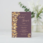 Cassis botanisch goud Bridal Shower-uitnodiging Briefkaart (Staand voorkant)