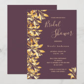 Cassis botanisch paars script goudVrijgezellenfees Kaart (Voorkant / Achterkant)