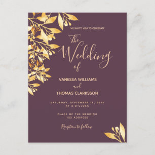 Cassis botanische goudbruduitnodiging briefkaart