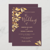 Cassis botanische goudbruduitnodiging briefkaart (Voorkant / Achterkant)